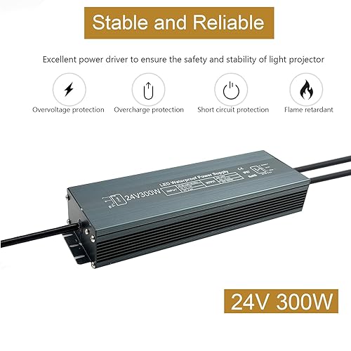 Miniatura 2 de Controlador LED 24V 300W Transformador Voltaje constante al aire libre impermeable IP67 AC 110V a 24V DC Fuente de alimentación 24 voltios para