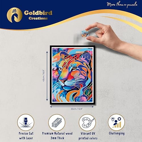 Miniatura 3 de Rompecabezas magnéticos de madera con marco para adultos, rompecabezas de madera, arte de pared, rompecabezas de corte de madera con paisaje Lazer,