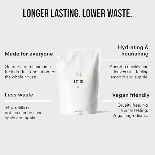 Miniatura 4 de Public Goods Loción corporal y de manos para mujeres y hombres  Loción diaria hidratante natural para piel seca y con picazón  Sin parabenos ni
