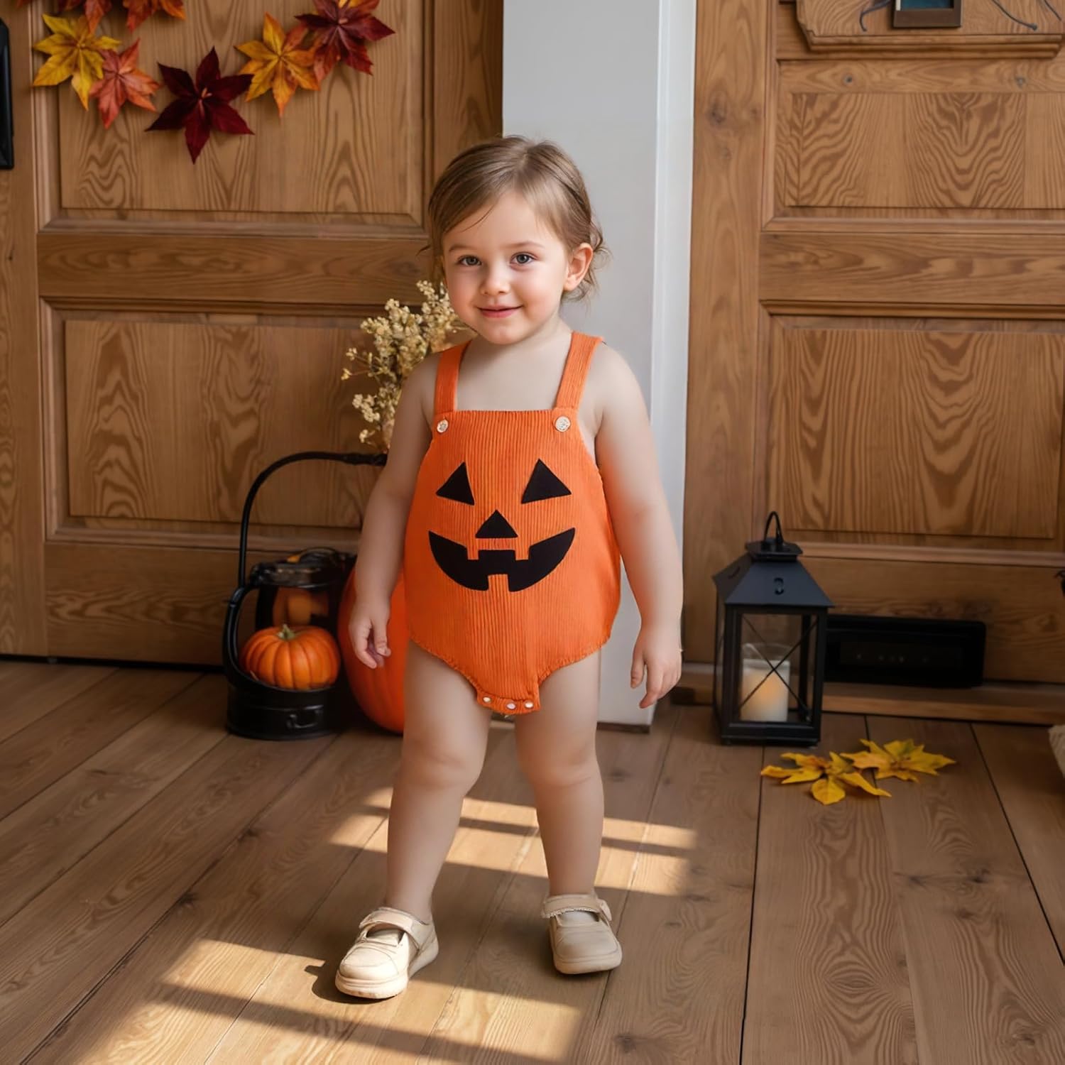 My First Halloween Baby Boy Girl Outfit Newborn Sleeveless Pumpkin Romper Onesie Cute Infant Halloween Clothes - Image 2