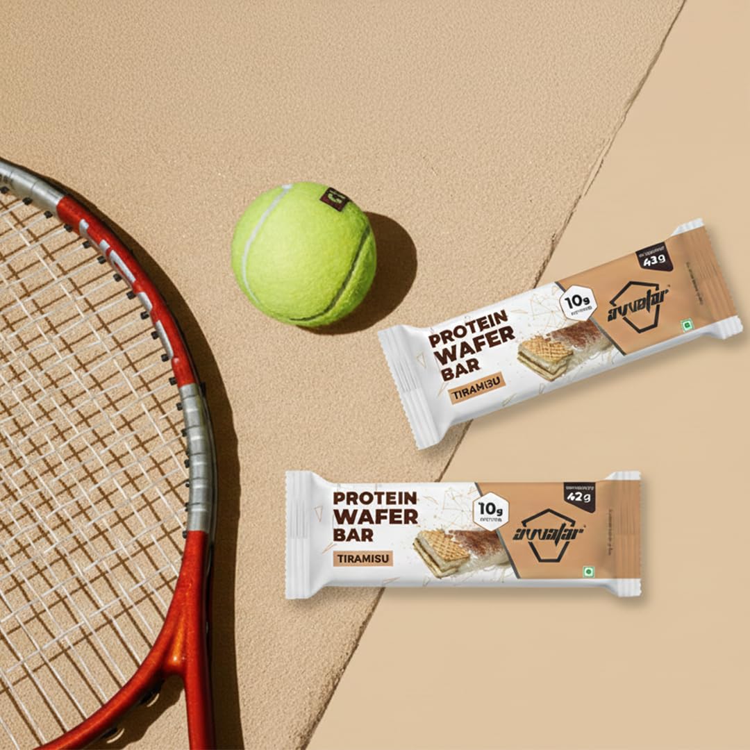 avvatar PROTEIN WAFER BAR | 10g Protein | Pack of (8 x 40g each) | Tiramisu Flavour | 2g Fiber | No Added Sugar | No Preservatives (Pack of 8, Tiramisu) 4