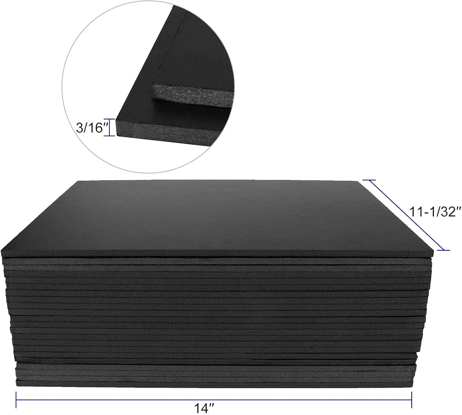 20 Pack 11x14 inch Black Foam Boards, Foam Core Backing Boards 3/16 Inch Thick Double : Office Products