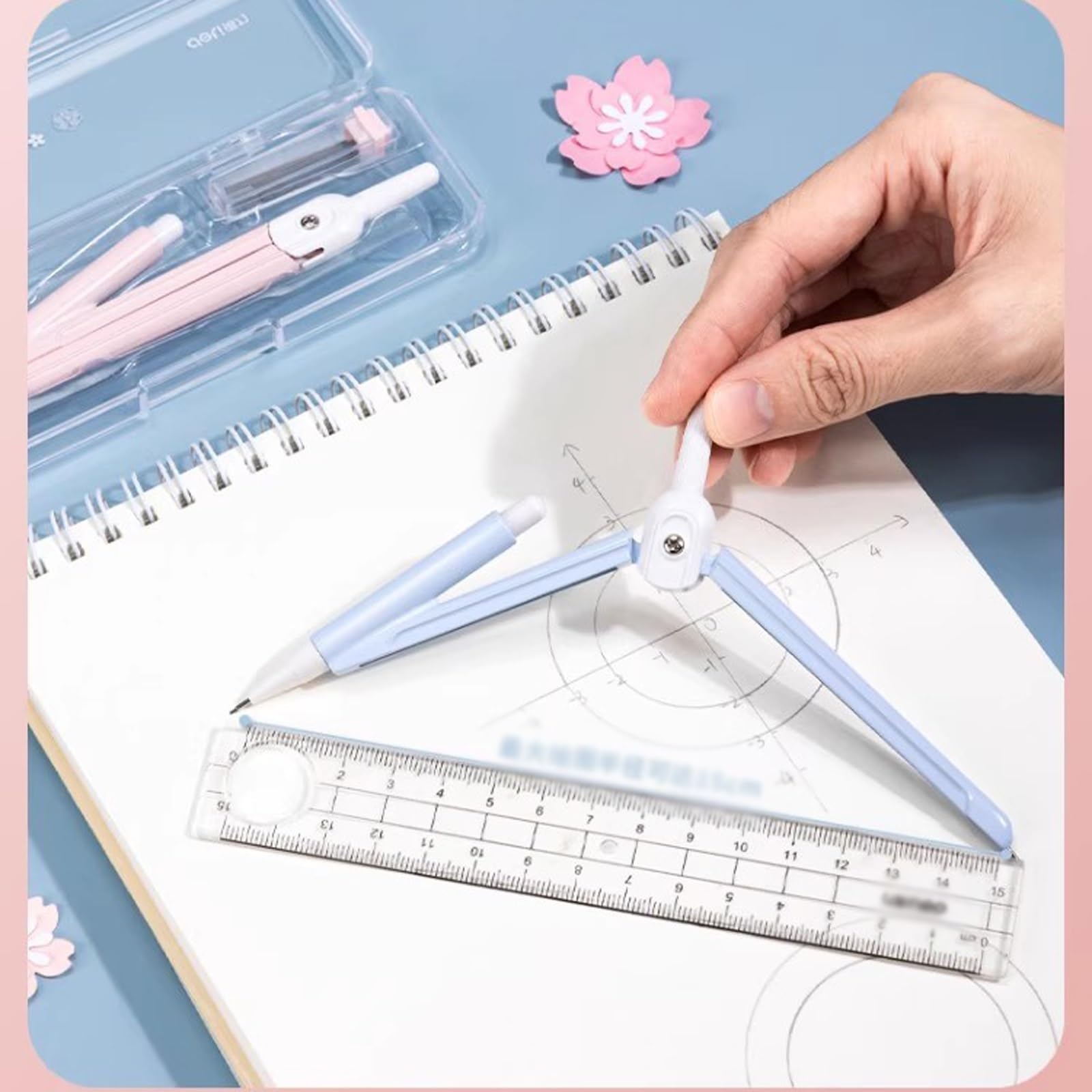 Compasso per geometria, compasso per matematica in metallo con anima in piombo, compasso per disegno, forniture per ufficio e materiale scolastico per studenti, set di strumenti per disegno e geometr
