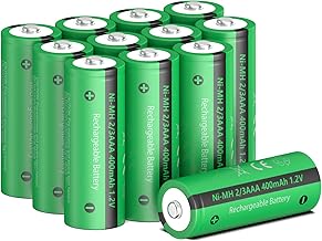 Solar Light Batteries, 2/3AAA 1.2V 400mAh NIMH Rechargeable Battery, for Garden Lights,Decoration Lights,12 Packs, PKCELL
