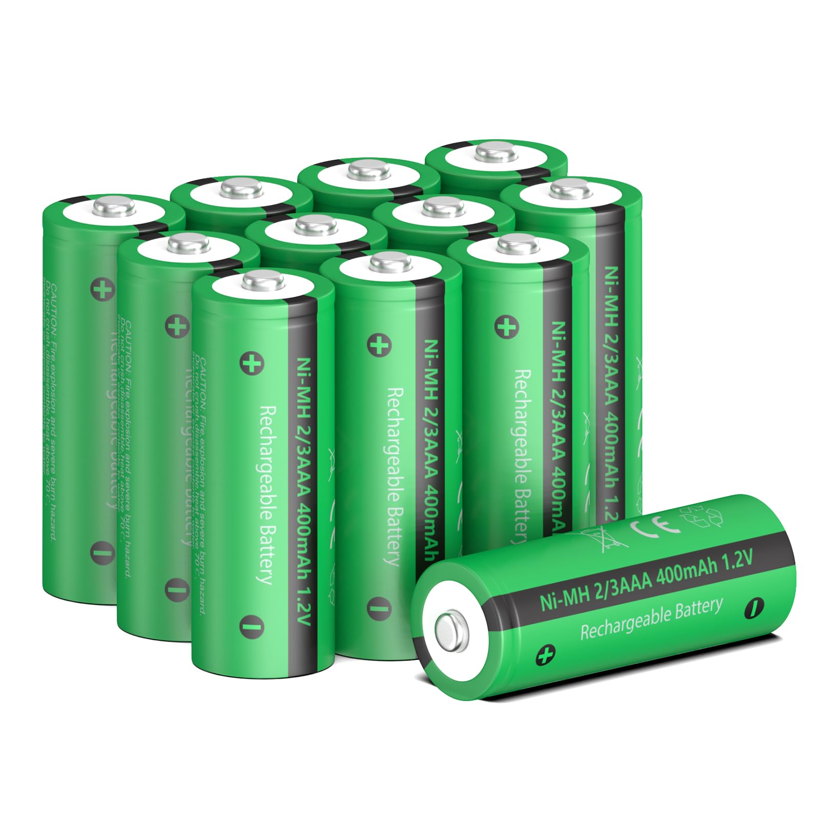 Batería Recargable NiMH 2/3 AAA 1.2V 400mAh - Formato 0.48Wh, Altura 29.3 Mm