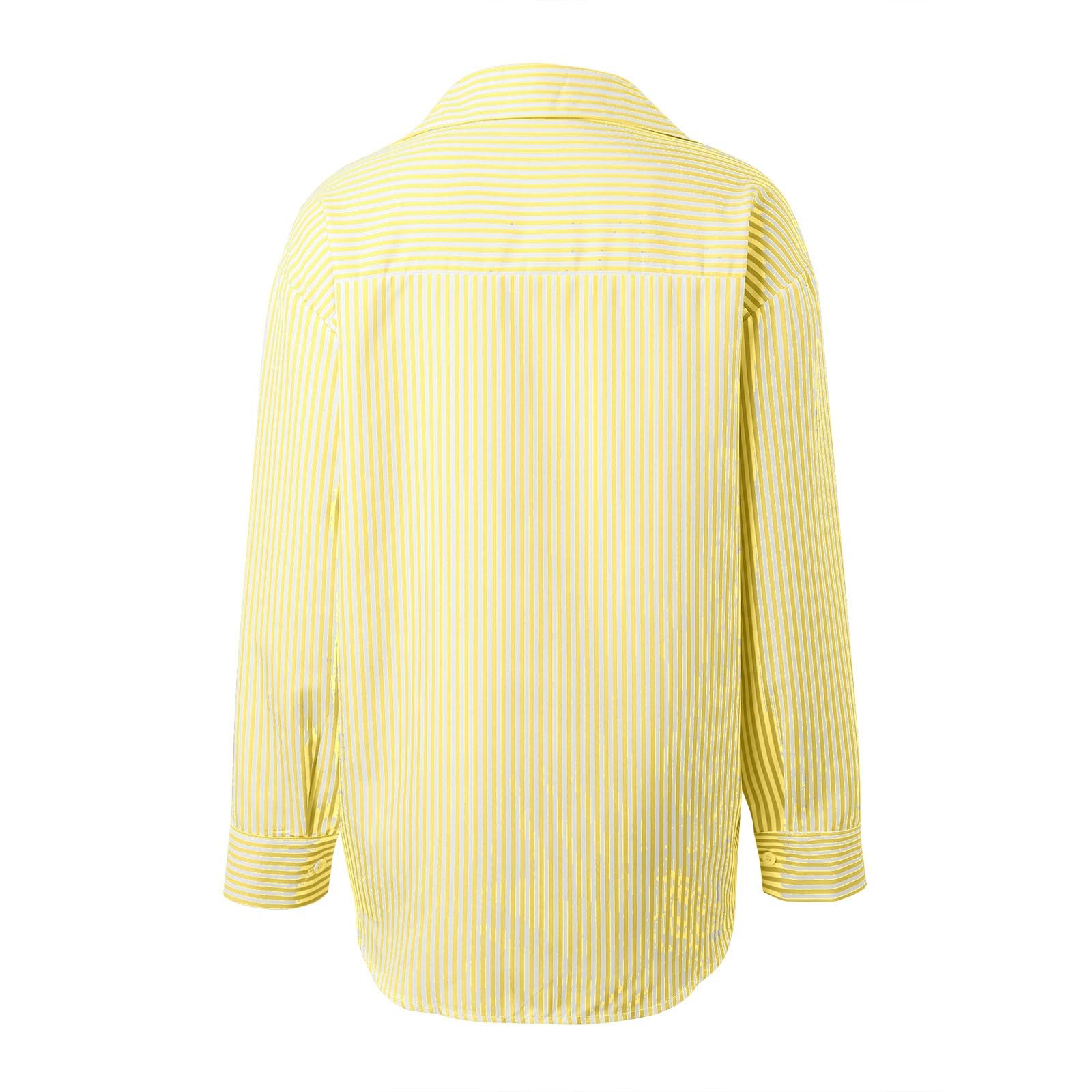 Camiseta de manga larga a rayas rojas y blancas camisa informal con botones a rayas para mujer,blusa de trabajo de manga larga con bolsillo,Cómodo