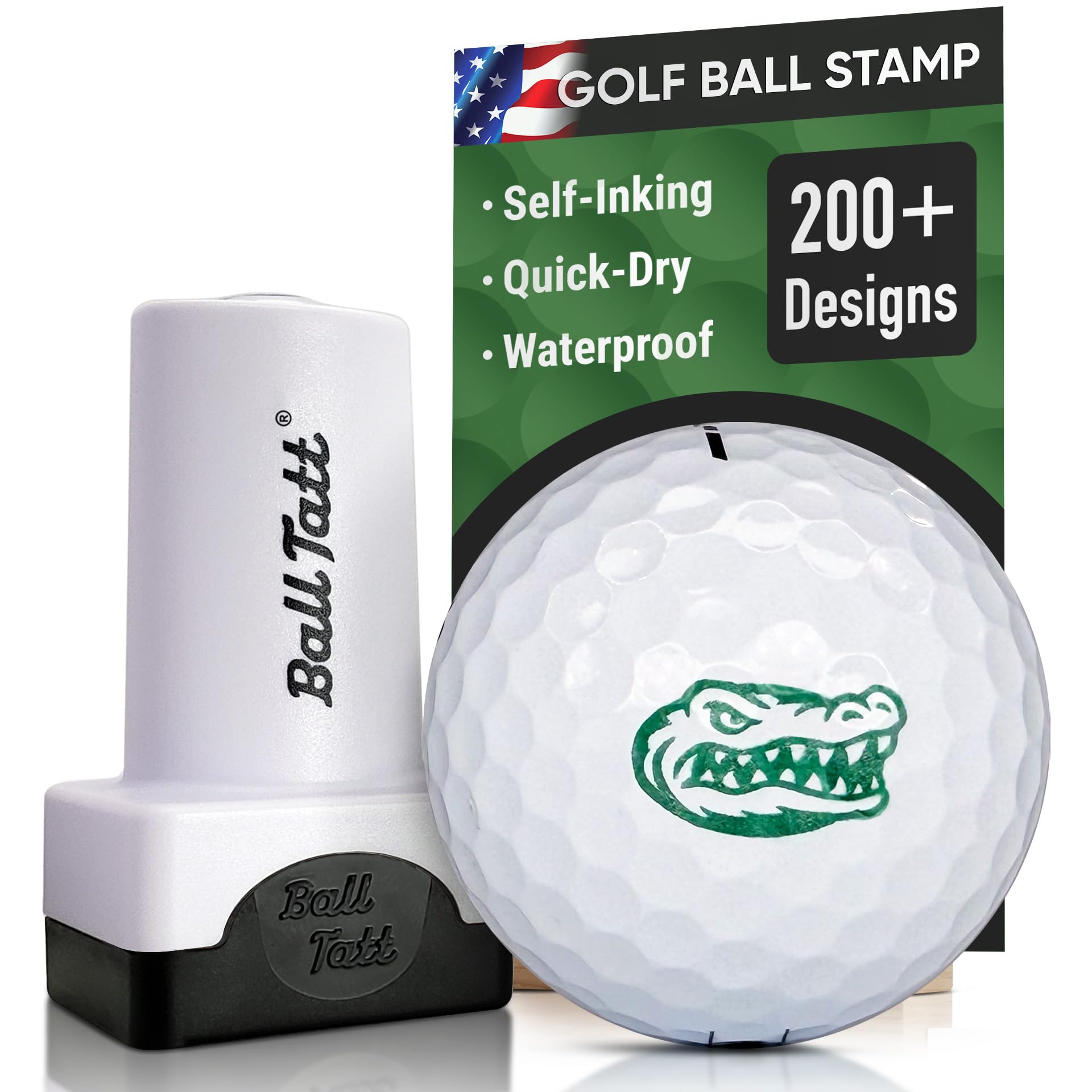 Tampon de balle de golf – Marqueur auto-encreur – Outil de marquage permanent à séchage rapide, sans fuites ni recharges, réutilisable et imperméable – Cadeau idéal pour les golfeurs, les papas, la