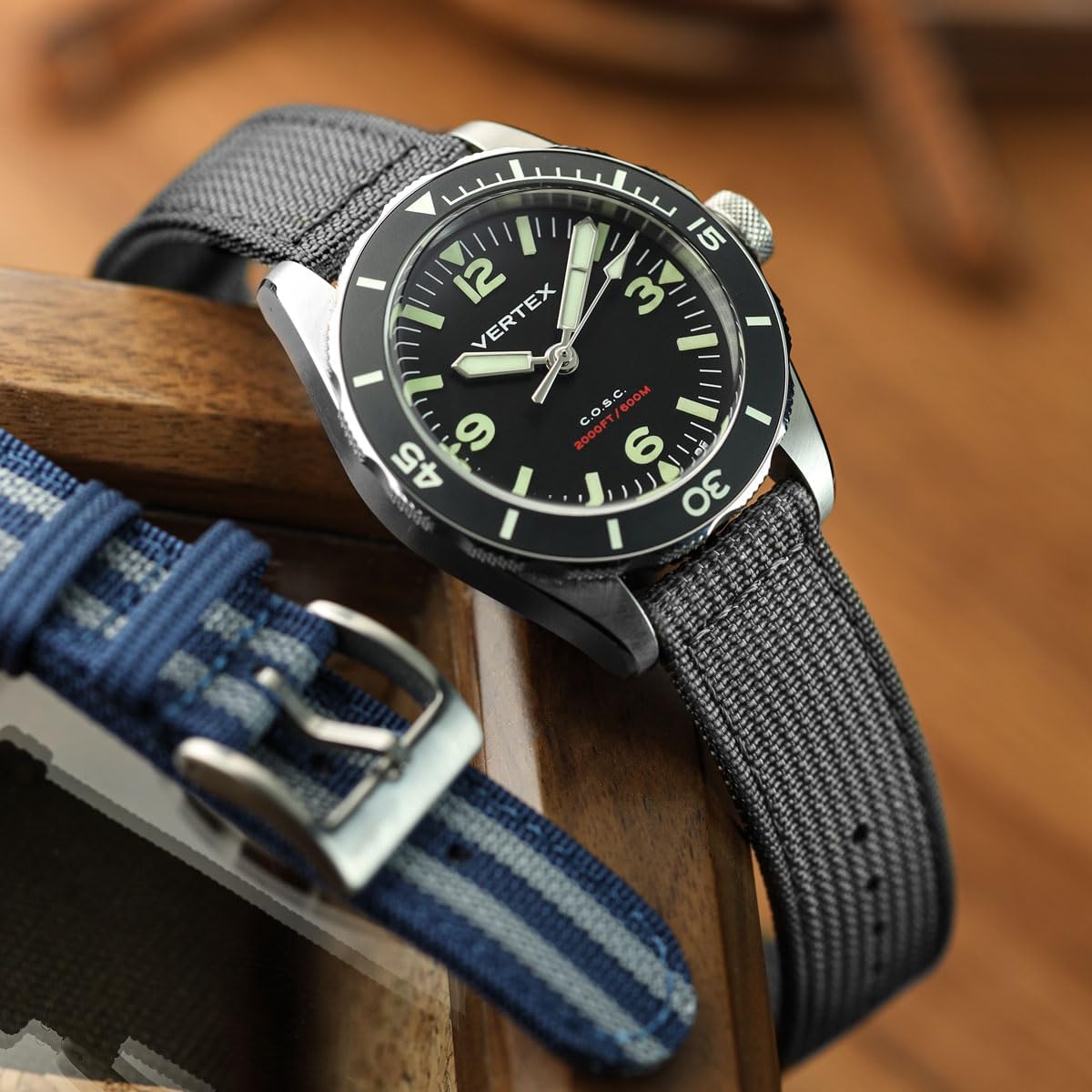 WatchGecko RidgeFlex Nylon Watch Strap | 2 Piece Military Style Nylon Watch Band, Ridged Texture, Rugged, Quick-Drying And Secure For Outdoor Activities.