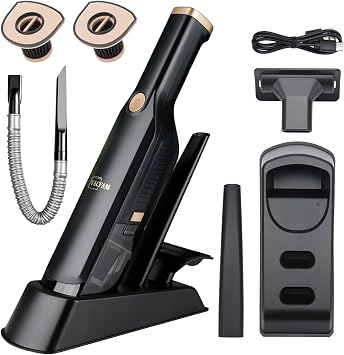 Handheld Vacuum Cordless,Dust Busters Cordless with Storage Dock,15KPA High Power Portable Vacuum Vordless,USB Quick Charge,Mini Vacuum with Multi-Nozzles & Washable Filter,Black