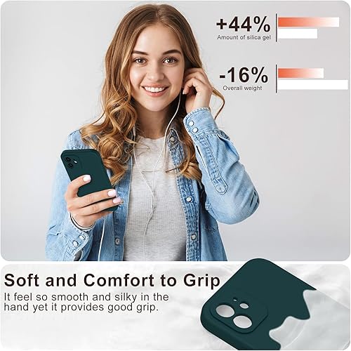 Miniatura 5 de DEENAKIN Funda de silicona para iPhone 13 con protector de pantalla, compatible con MagSafe, funda para cámara, funda magnética protectora delgada