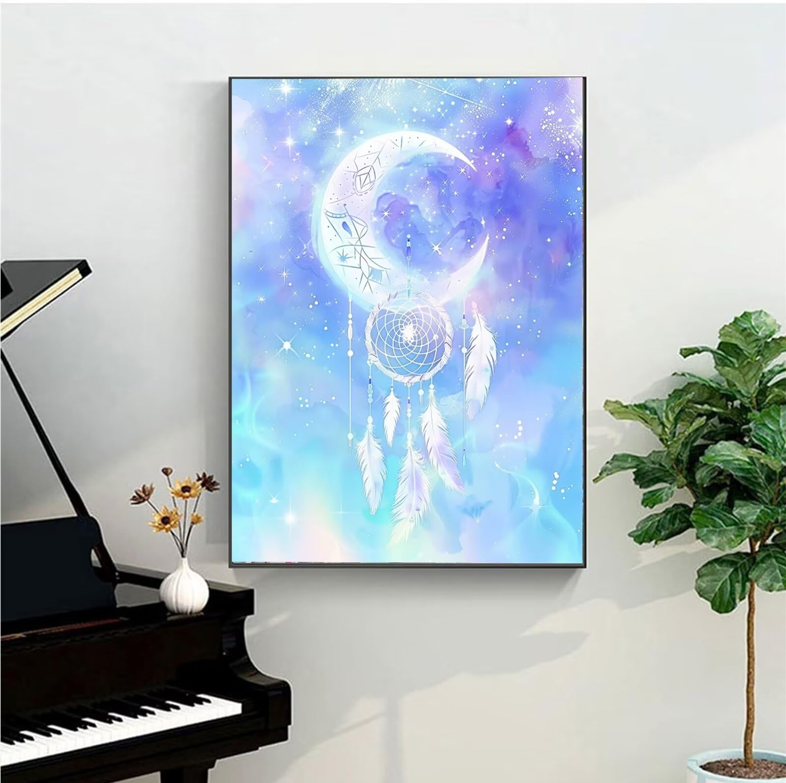 Peepezo Dipingere con i Numeri - Paint by Numbers Pittura ad acquerello, Passatempo per Adulti, Kit Completo, Hobby Creativi - Quadri fai da te Luna 60x80cm (Con Scatola)