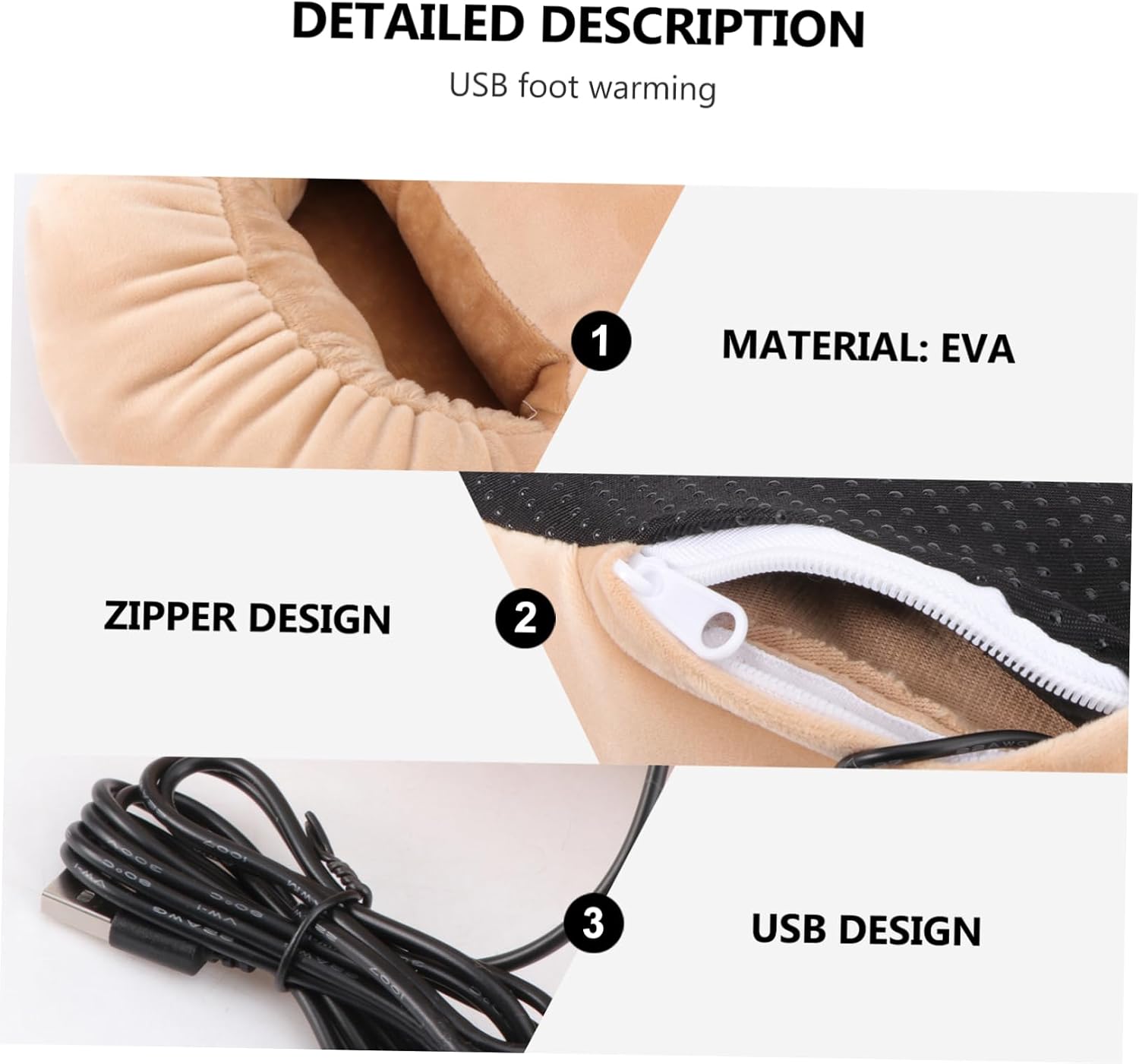 FOMIYES Foot Heating Pad Rechargeable Heating Shoes Soft Warm Foot Warmer for Home Office for Cold Weather