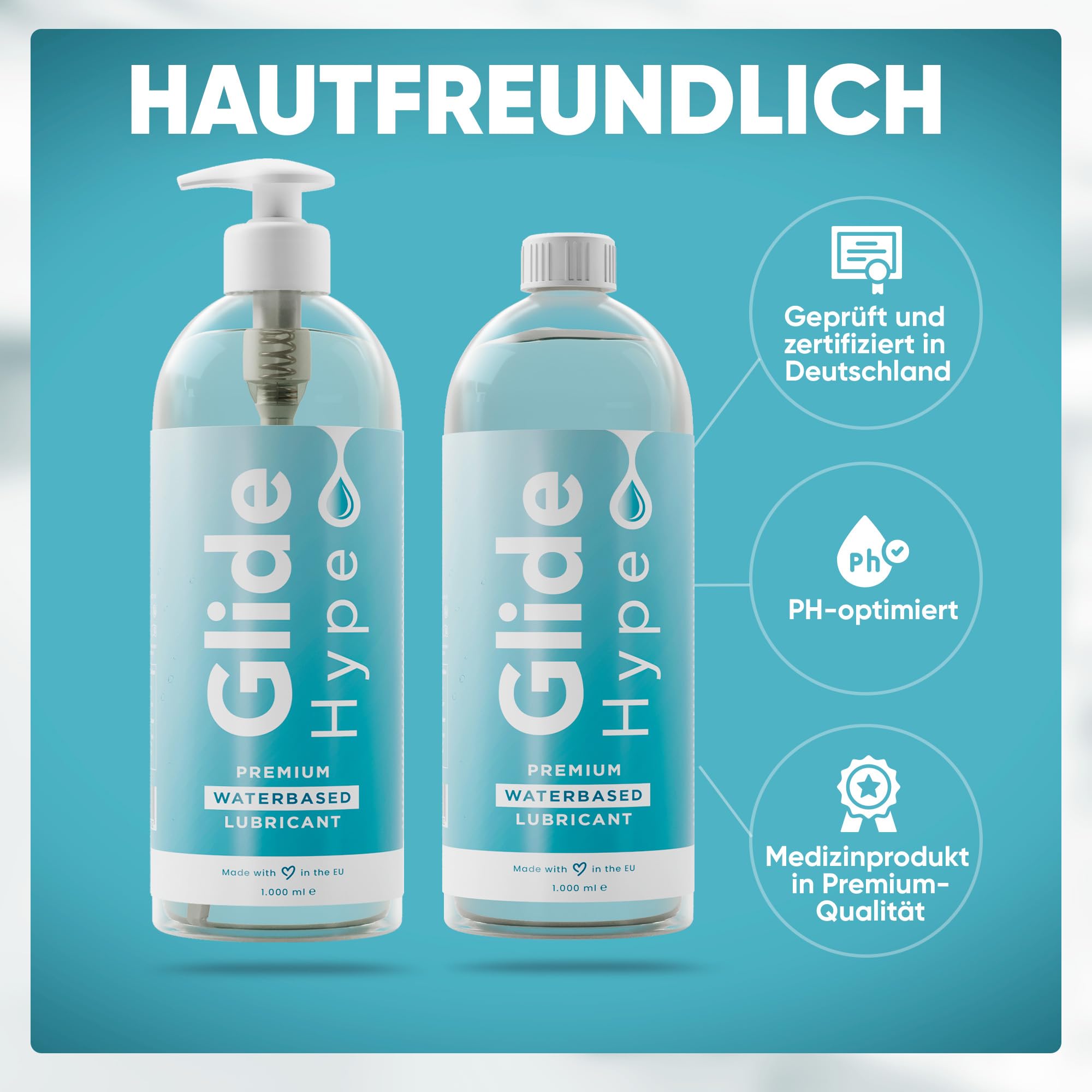 levlup gleitgel GlideHype PREMIUM 1000 ml Wasserbasis Gleitgel für Mann & Frau main image 0