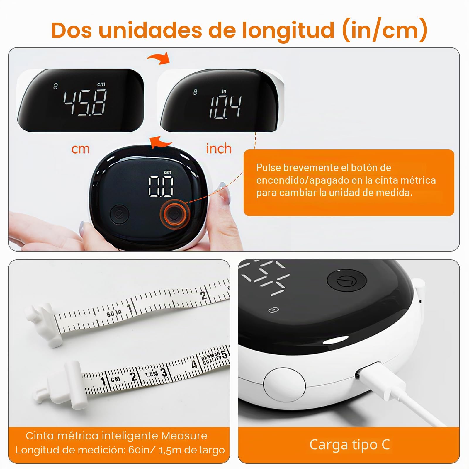 Smart Body - Cinta métrica Bluetooth con monitor de actividad física Fitdays, pantalla completa LED HD, monitor de fitness y pérdida de peso