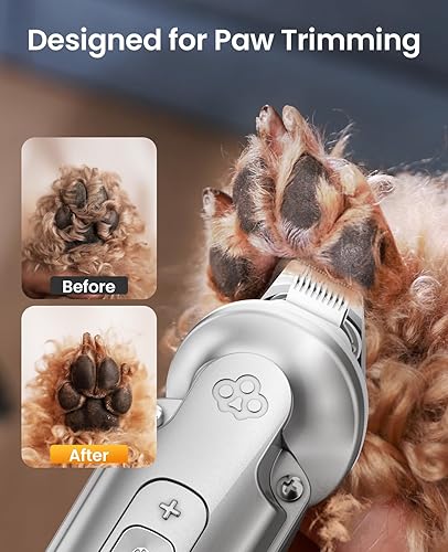 Miniatura 3 de oneisall Cortadora de patas para perros pequeños y recortadora de patas con bajo ruido, kit de aseo inalámbrico 4 en 1 con 3 niveles de velocidad