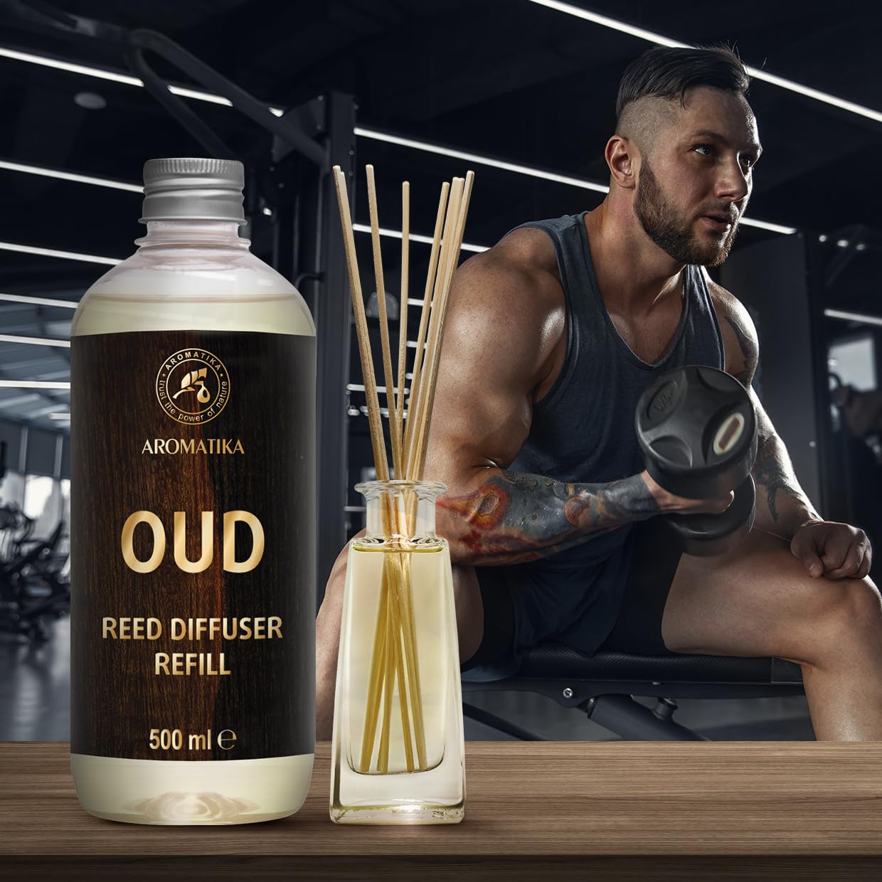 Recharge Diffuseur de Oud 500ml - Naturel Fragrance - Parfum boisé - Désodorisant - Aromathérapie - Parfum de Ambiance - Parfum Frais et de Longue Durée - Assainisseur de Air