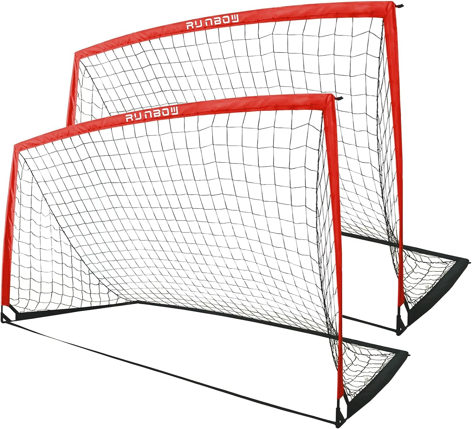 2,7 x 1,5 m, porta da calcio portatile per bambini, per adulti e ragazzi, grande rete da calcio con borsa per il trasporto, set di 2
