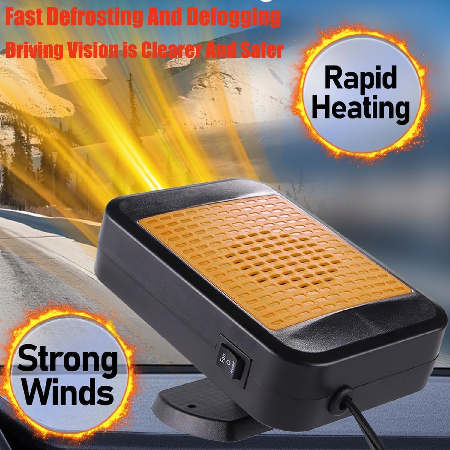 Portable Heater for Car,12V Heater for Car 200W Fast Heating Defroster Windshield Car Heater That Plugs into Cigarette Lighter for Car - Image 4