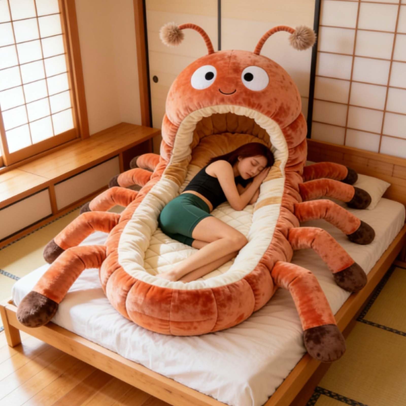 Sac de couchage câlin en forme de chenille pour adultes, cocon en peluche, sac de couchage avec cordon de serrage, épais matelassé pour l'intérieur