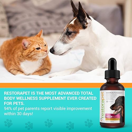Miniatura 7 de RestoraPet Paquete de 2 multivitamínicos líquidos sin sabor para perros y gatos  Alivio del dolor de la artritis del perro  Vitaminas de cadera y
