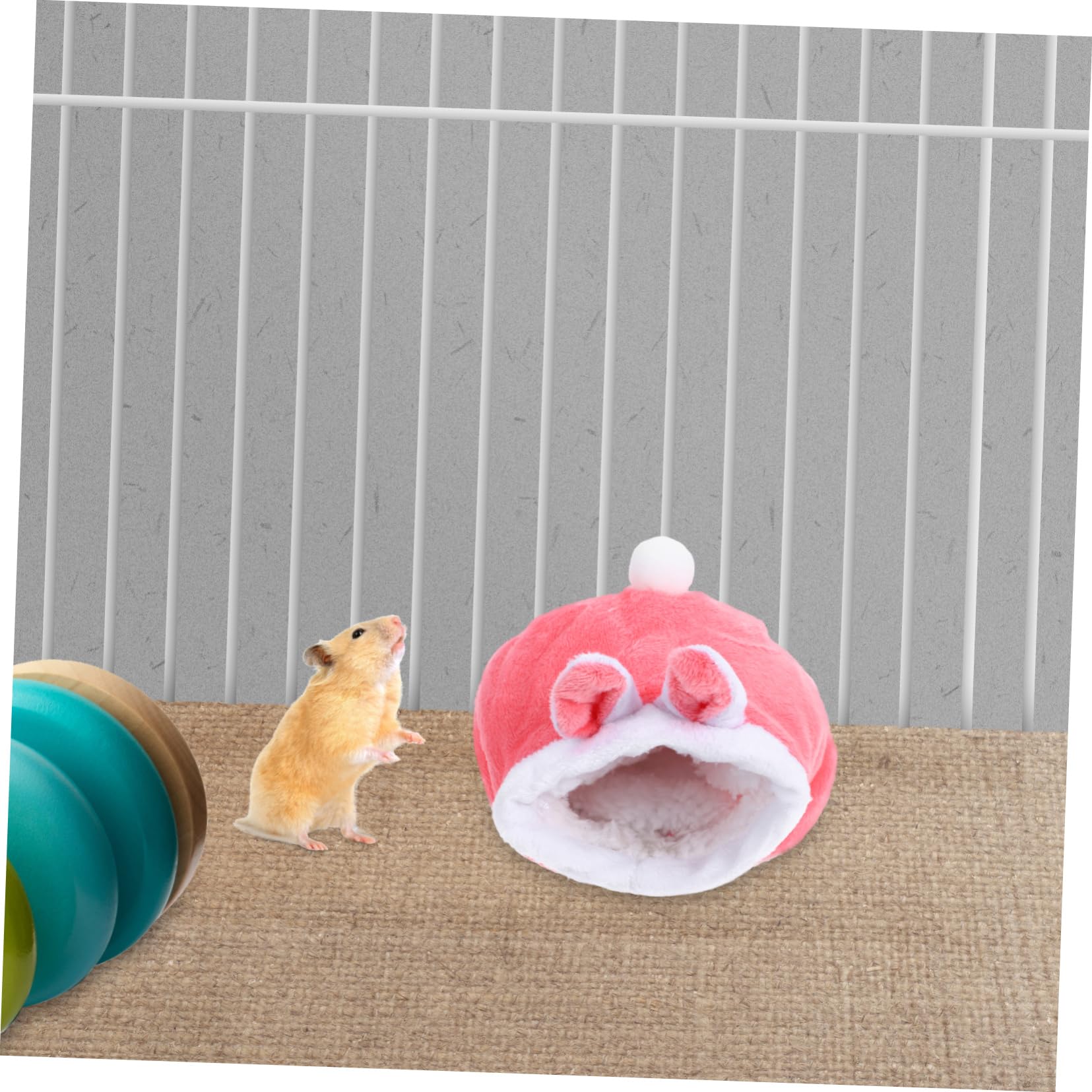 Abaodam Hamster Cotton Nest Winter Warm Pet for Animals Cute Rabbit Style Pink Soft Bedding Bed for Hamster Hedgehog Easy to Wash for Cozy Sleep