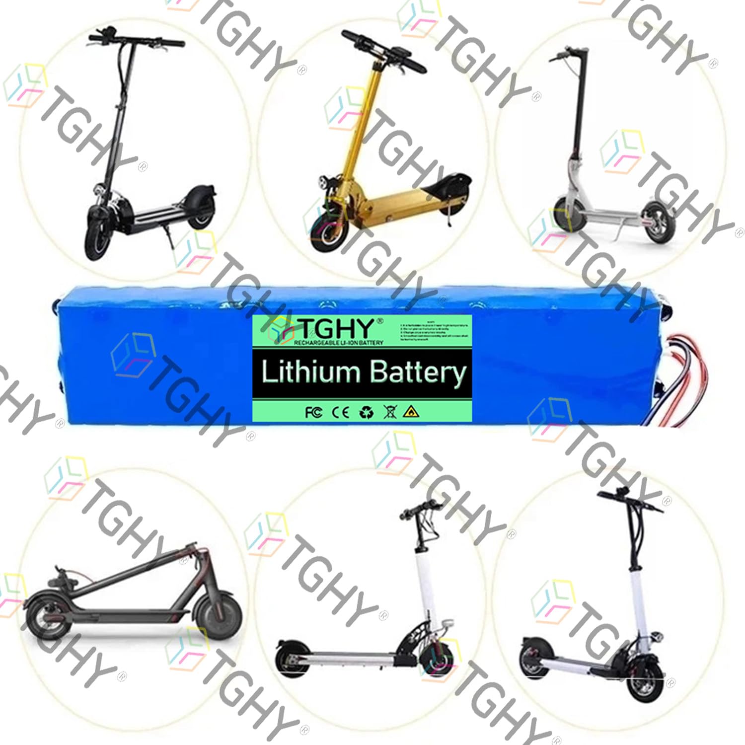 TGHY Batterie au Lithium pour Scooter électrique 36 V 6,6 Ah 7,8 Ah 9 Ah, Compatible avec Les Moteurs de hoverboards et Skateboards électriques de Moins de 324 Wh.,36v 9ah,XT30+SM