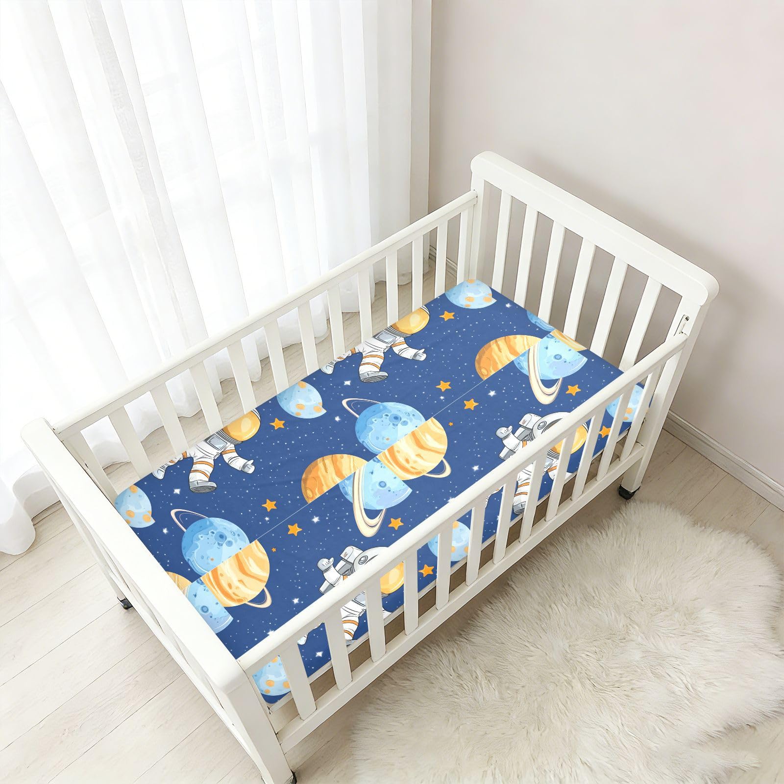 Lenzuola per culla per neonati e bambine, in cotone, morbide, elastiche, per cameretta dei bambini, 1 confezione