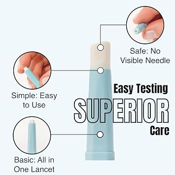 Pip Safety Lancets for Diabetes Testing, 28G 1.8mm, Orange, 100 Count