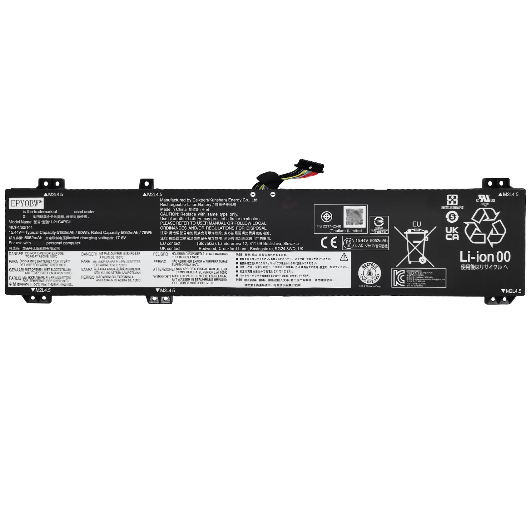 EPYOBW L21C4PC1 Laptop Battery 80Wh Compatible with Lenovo Legion 5 15IAH7H 15IAH7 15ARH7H 15ARH7 / Legion 5 Pro 16IAH7H 16ARH7H 16ARH7 16IAH7 Series