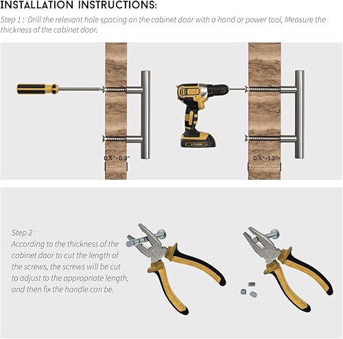 Miniatura 10 de goldenwarm Paquete de 15 pomos dorados de latón cepillado para gabinetes de cocina, pomos dorados para cajones, tiradores y perillas para cajones