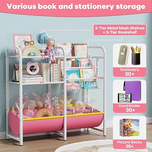 Miniatura 3 de Estantería de 3 niveles para niños y almacenamiento de juguetes, estantería para niños pequeños, estante de exhibición de libros para niños