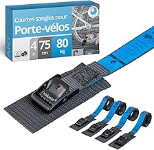 valonic Ant – 4 x 75 cm Short Lashing Strap, 19 mm, 80 kg, Padded, TÜV Rheinl/GS Certified, EN-12195-2 – Clamp Buckle, Straps for Bicycle Carriers, Black