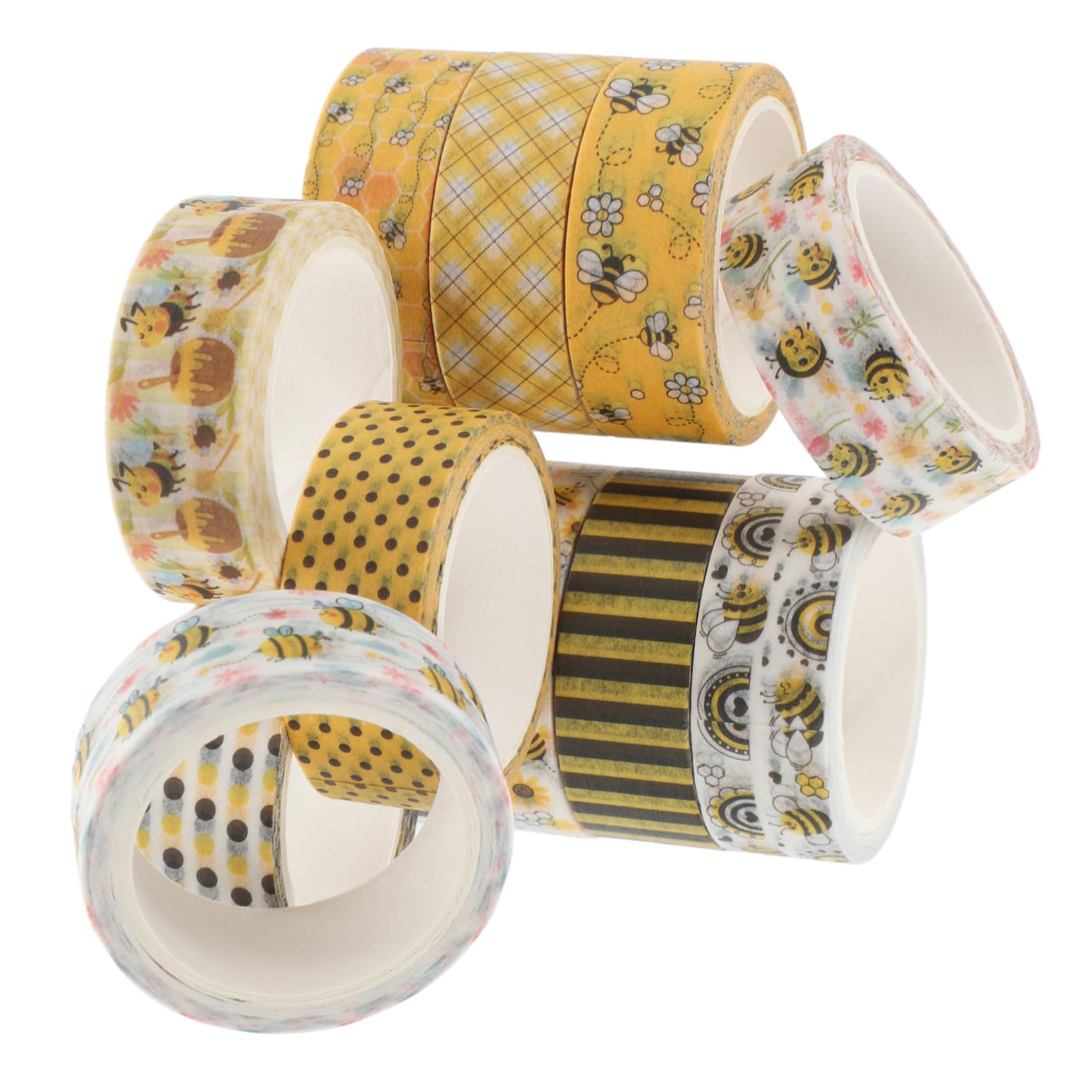 HOMSFOU 5 Sätze Washi Tape Set Mit Bienenmotiven Dekoratives Scrapbooking Tape Für Diy Projekte Geschenkverpackungen Und Bastelarbeiten Für Handbücher Und Tagebücher 12 Rollen * 5