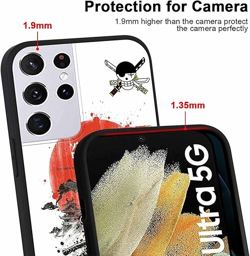 Miniatura 3 de Paquete de 2 fundas geniales para Samsung Galaxy S21 Ultra (5G)S30 Ultra de silicona de 6.8 pulgadas, estampado de dibujos animados de anime para