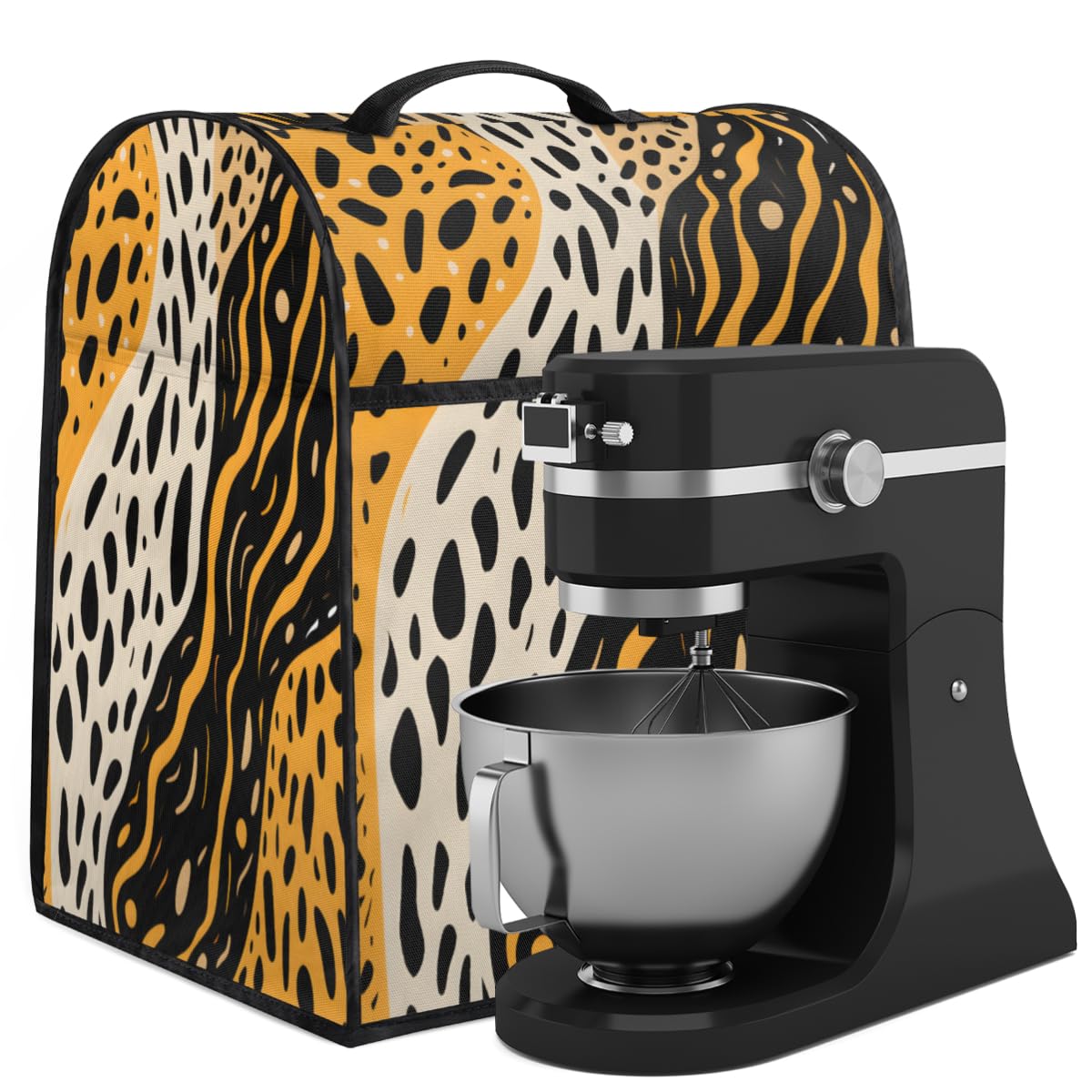 Coffee Maker Cover Leopard Print Abstract Printing Kitchen Appliance Covers Small Appliance Covers Blender Cover Juicer Cover Dust Covers for Kitchen Appliances with Top Handle and Pockets,C484