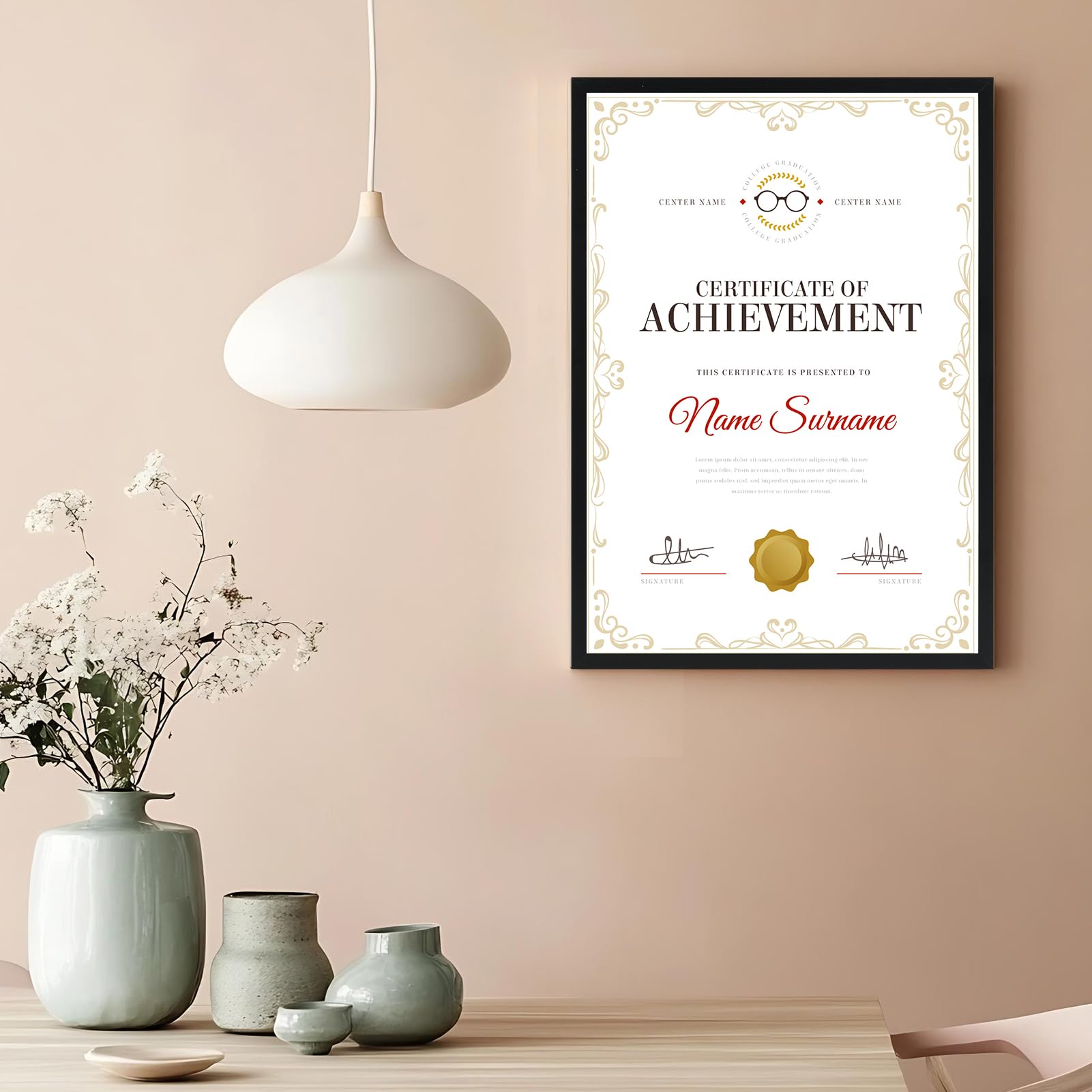 Giftgarden Cornice A3 Nera in PVC, Cornice Foto per Decorare Casa,Set di 7