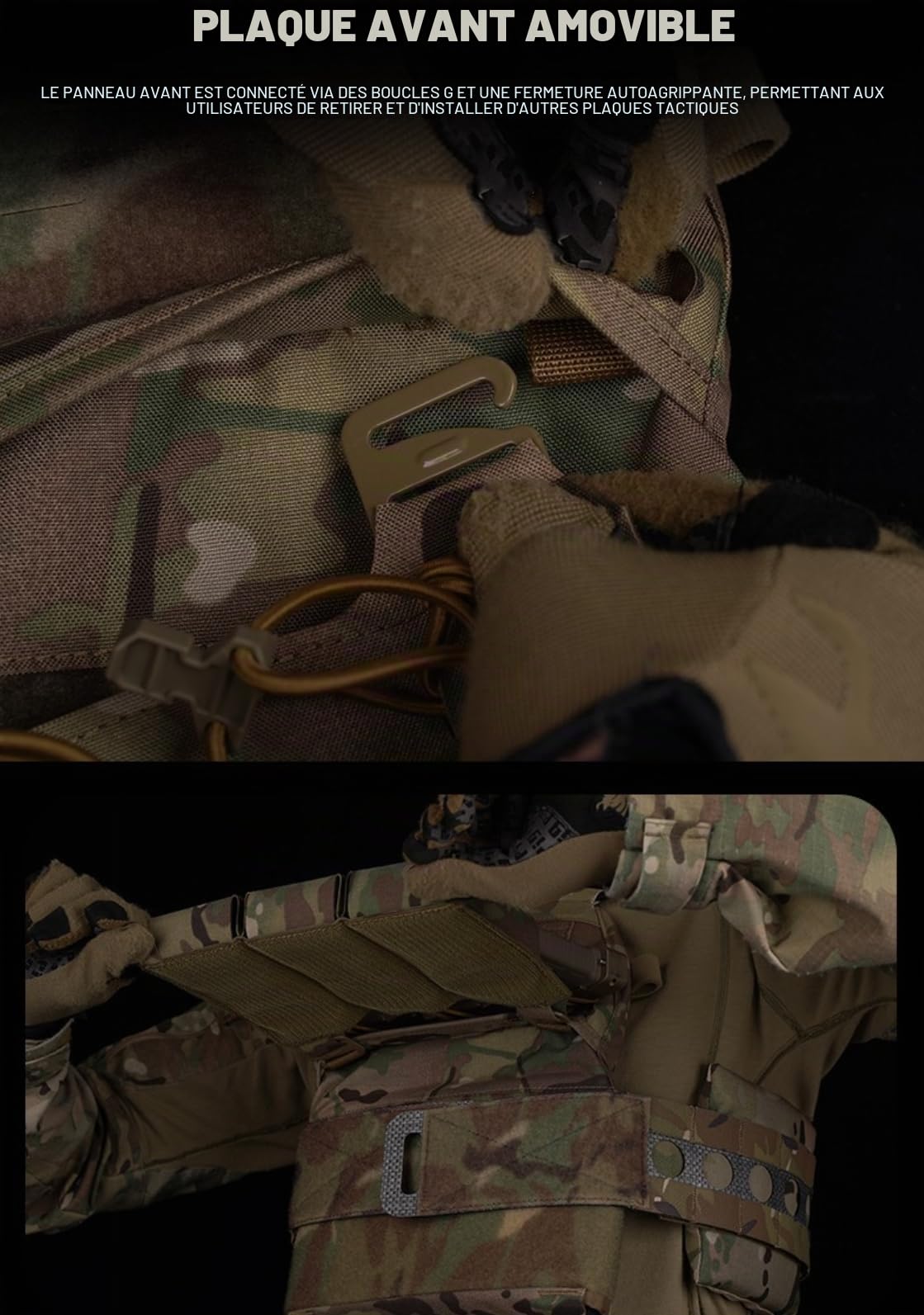Peminkoo Gilet Tactique V5 FC.PC Gilet Tactique Systèmes Molle Triple Pochette pour Chargeur