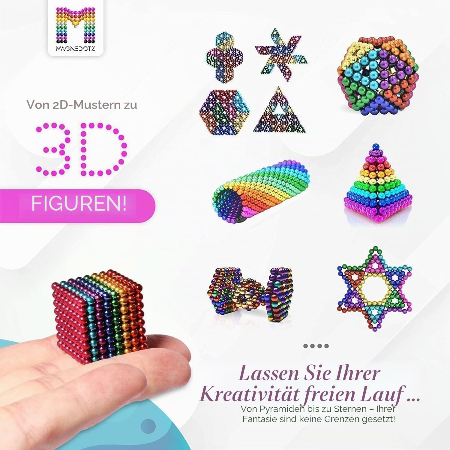 3D-Bausteinset, 216 Bausteine, kreatives Bauspielzeug, Mint-Lernspielzeug