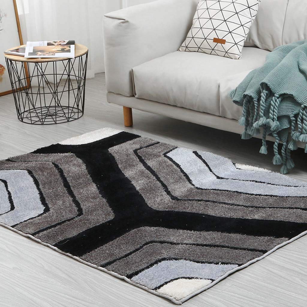 Tapis salon coton stretch haute densité : le raffinement d'un tissage crypté 2m