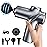 LEERCON Deep Tissue Mini Massage Gun, Muscle Percussion Massager for Athletes, 4 Massages Head and 6 Speeds for Pain Relief, Grey