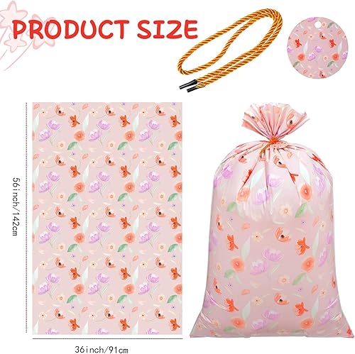 Miniatura 2 de Plauthus Bolsa de regalo de diseño floral, bolsa de regalo de cumpleaños extragrande de 56 pies para cumpleaños, día de la madre, boda, despedida de