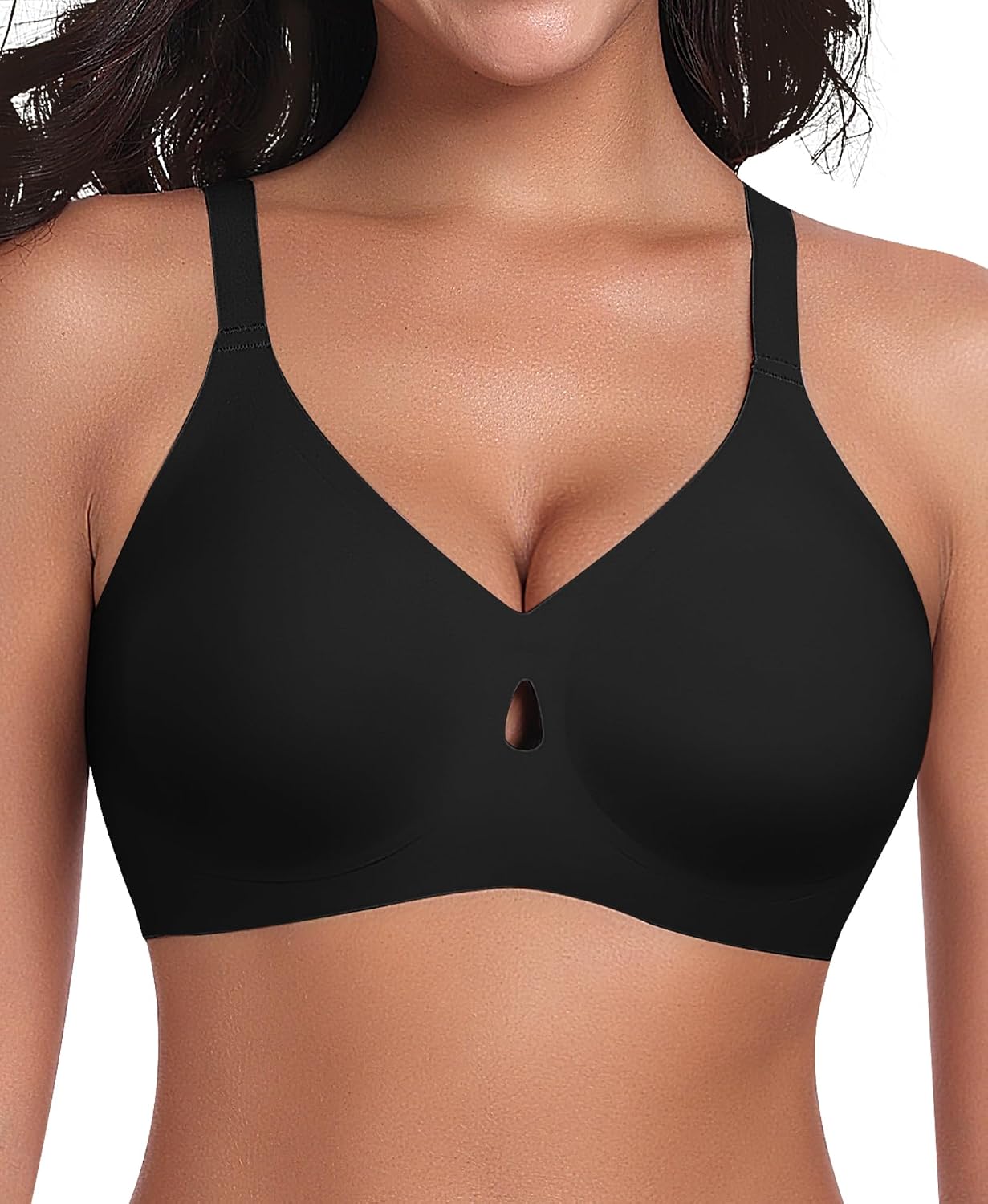 Ganado Wireless Jelly Bra for Women Seamless No Underwire Bras Supportive Full Coverage Bra Comfortable T-Shirt Bras