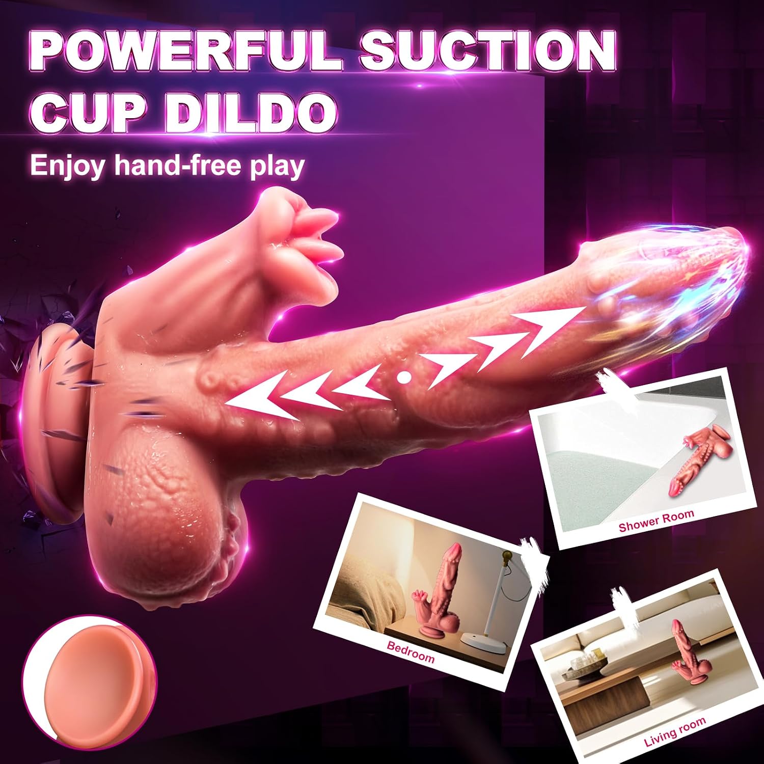 Sex Toy Thrusting Dildo Vibrator, Realistic Suction Cup Dildos Penis Vibrators with Remote 10 Thrusting Swinging & Vibrating Modes, 10.2" Heating Licking Upgrade Silicone Adult Sex Toys for Women