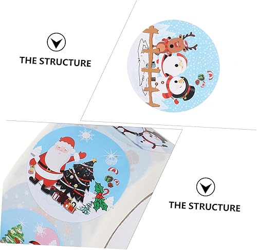 Miniatura 2 de NOLITOY 6 rollos de calcomanías de sellado de Navidad Tanque de Navidad, calcomanías de Papá Noel, calcomanías de bricolaje, calcomanías de pesebre,
