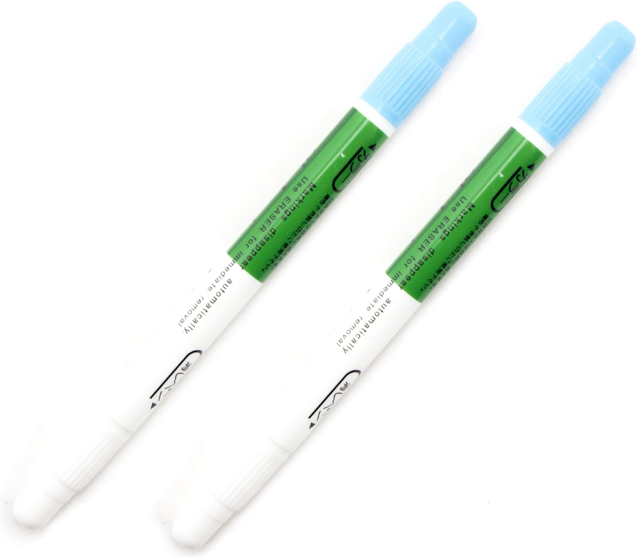 Water Erasable Bright Blue Fabric Marker Pen with Eraser Pen In One - Set of 2