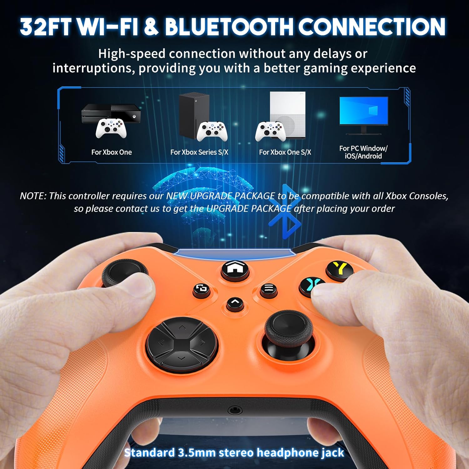 Wireless Controller for Xbox, 2 Pack Game Controllers for Xbox One, Xbox Series X/S, Xbox One X/S, iOS, Android, Steam and Windows PC Gamepad with Upgraded Trigger, Turbo, Programming Function