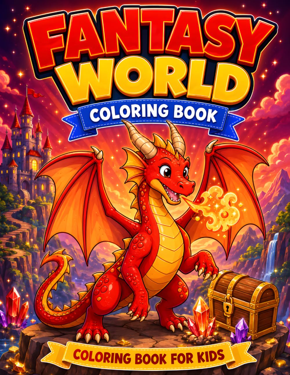 Fantasy World Coloring Book: Coloring Book For Kids (Amazing World Coloring Books)