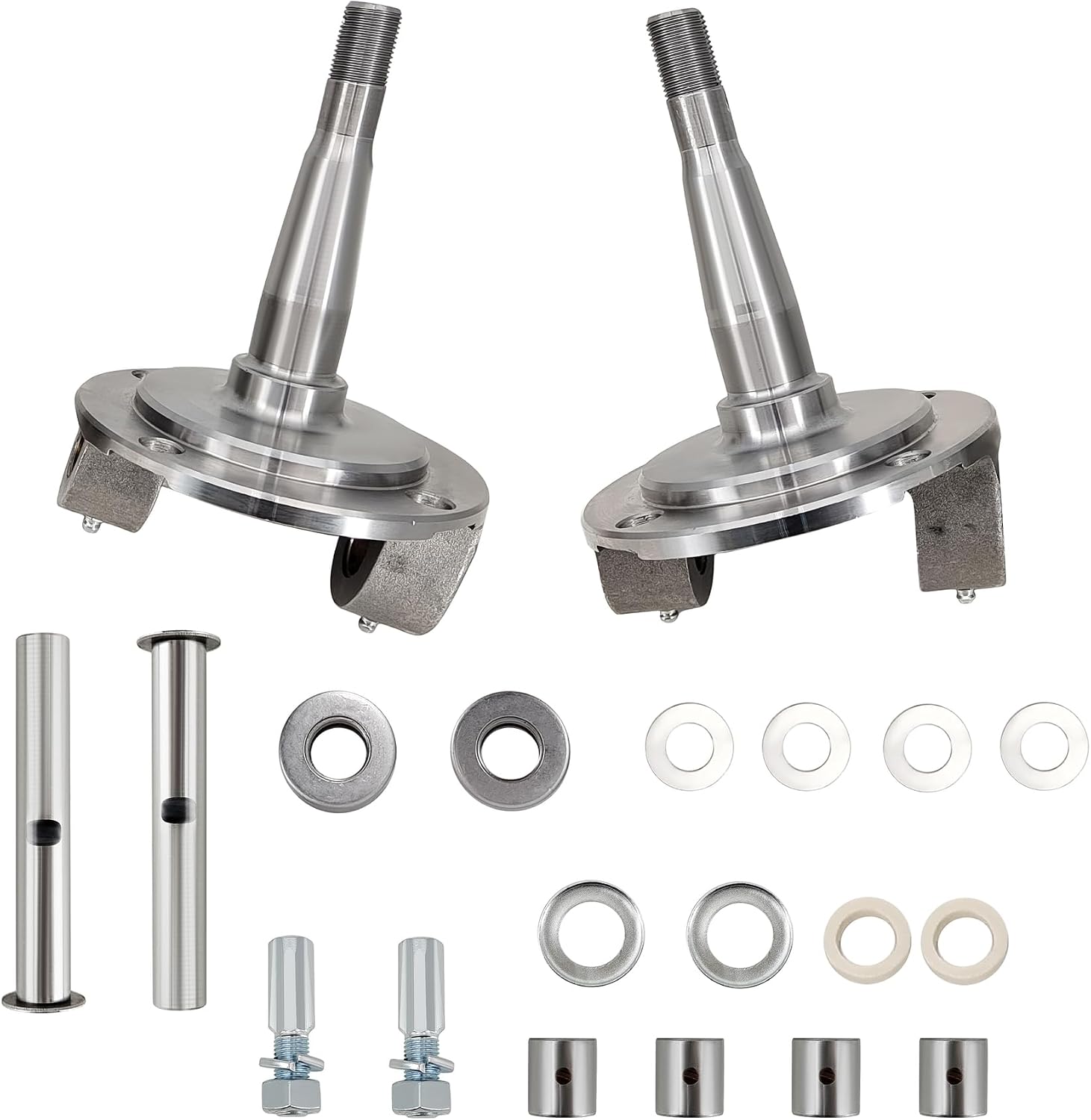 One-Piece Drop-forged Steel Straight Axle Round Spindle With King Pin & Nuts & Bushings Kit For 1928-1948 Ford Sedan Delivery| 3/4 Ton Pickup| 1/2 Ton Pickup| 1 Ton Pickup