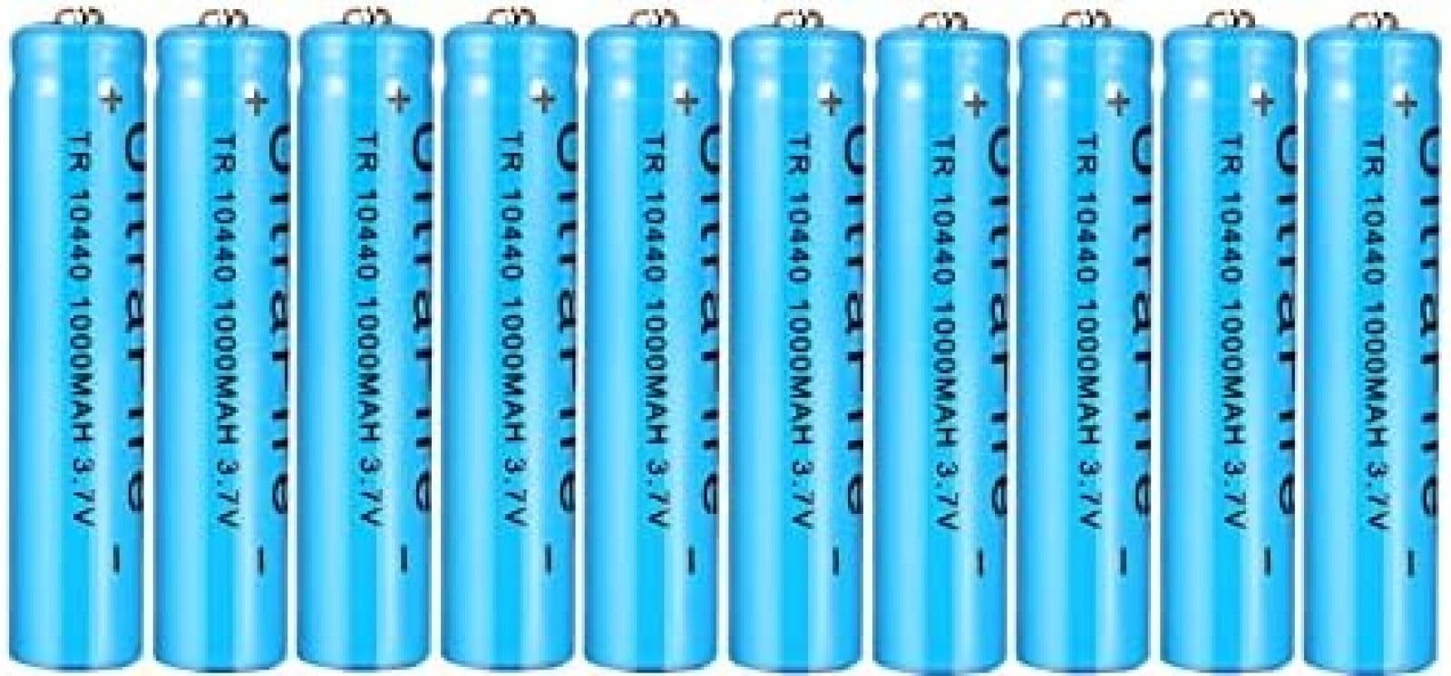 10440 Rechar, No. 7 AAA 1000mAh 3.7V Li-ion rechar with Top Button for S s, 10 Pieces