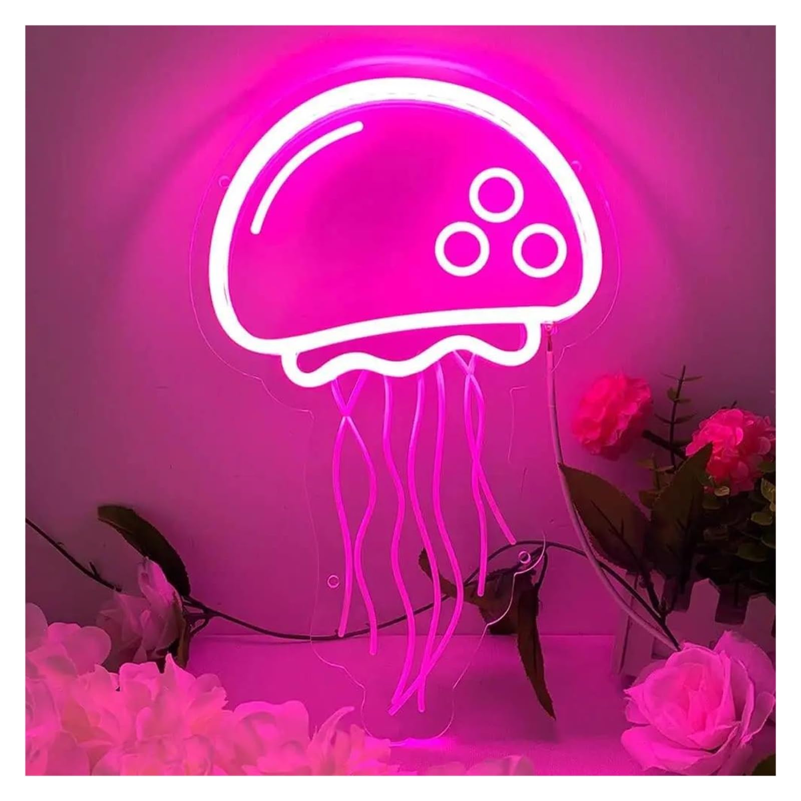 LEMST Sign Lamp Jellyfish Neon Sign Dimmable Light for Bedroom Game Room Ocean Theme Birhday Room Personzalized Decor 21.08cmx32.77cm